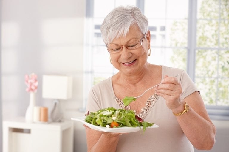 senior preventing diabetes with a healthy diet