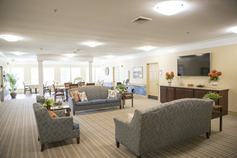 The Commons at Honey Creek memory care main area.