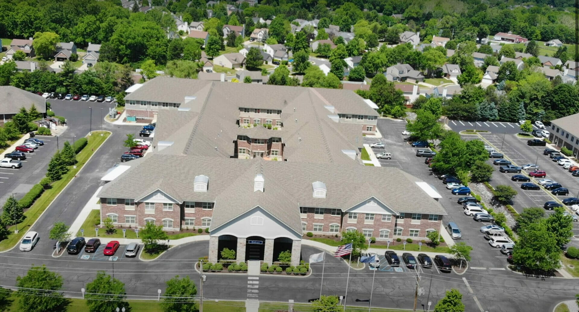 Allisonville Meadows Assisted Living Building Aerial View